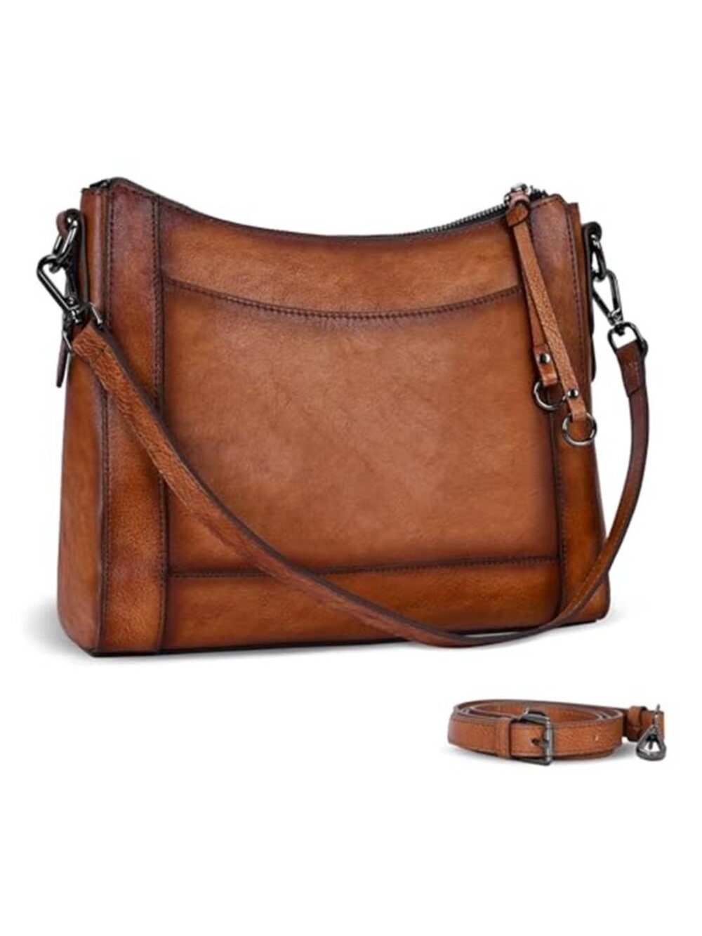 Genuine Leather Crossbody Bag Womens Shoulder Purse Adjustable Strap Tote